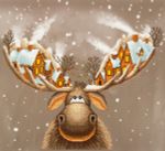 Алмазная (кристальная) мозаика Фрея, Волшебный лось, 45х40 см