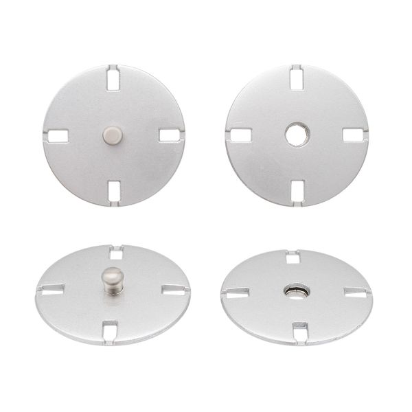 Кнопка пришивная металл ⌀23.0 мм, 10 шт, матовый серебристый, KN13