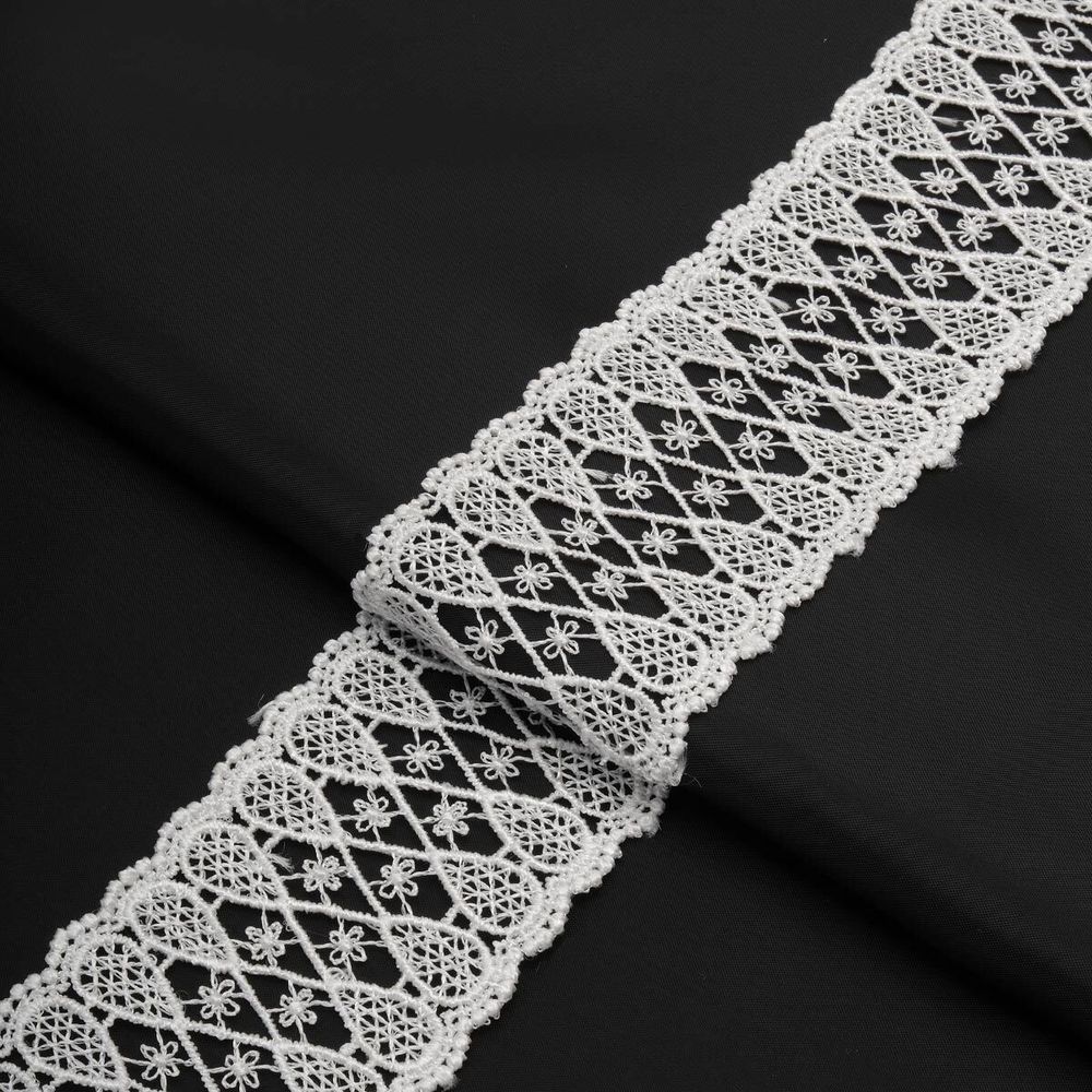 Кружево гипюр (плетёное) 50 мм / 13.7 метров, белый, 3AR1425