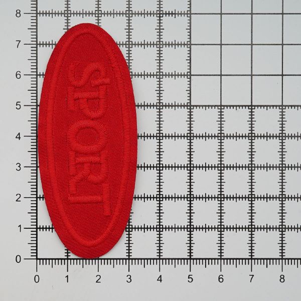 Термоаппликация овал SPORT 75х30мм (Red (красный)), 2 шт, LA557