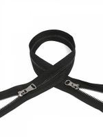 Молния металл Т5 (5 мм) 2 зам., разъем., 110 см, черный никель шлиф.звено, цв.F322 черный, 1 шт, Mzip