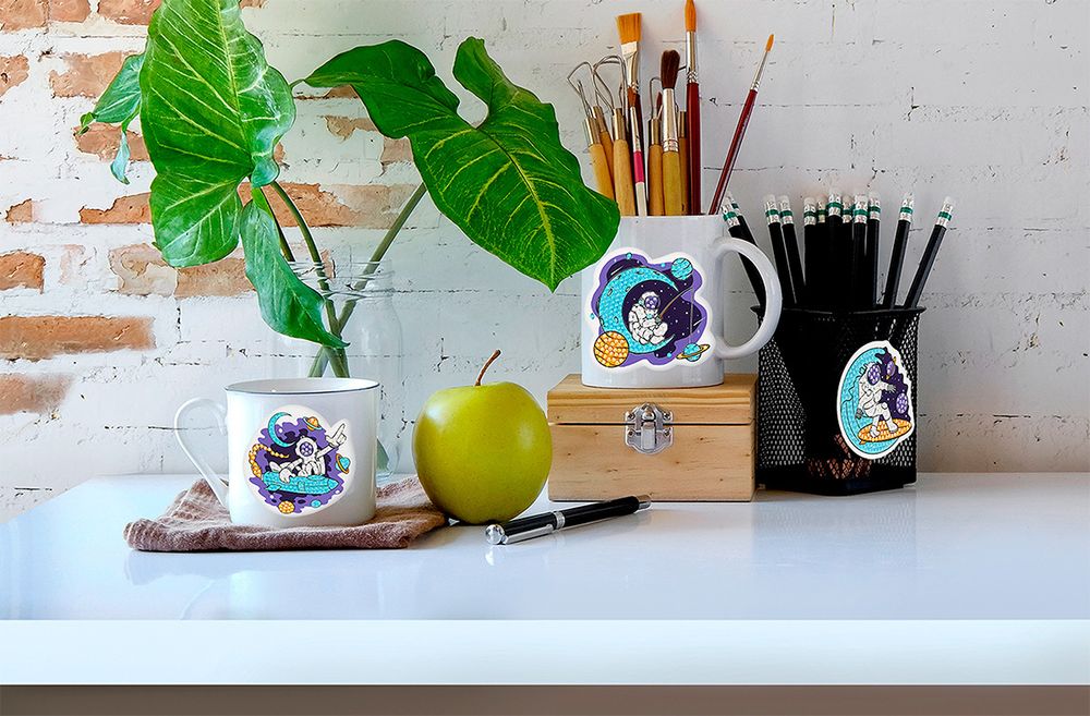 Алмазная (кристальная) мозаика Фрея ALVN-306, наклейки Космос, 8х8.5 см