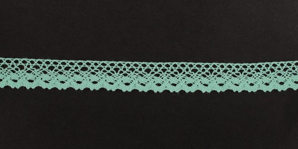 Кружево вязаное (тесьма) 18 мм цв.мятный, Alfa, 25 метров, AF-373-075