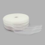 Лента (тесьма) шторная: сборка бантовая (1:2) 60 мм / 50 метров, (2 ряда петель, 2 шнура), прозрачный, C93M