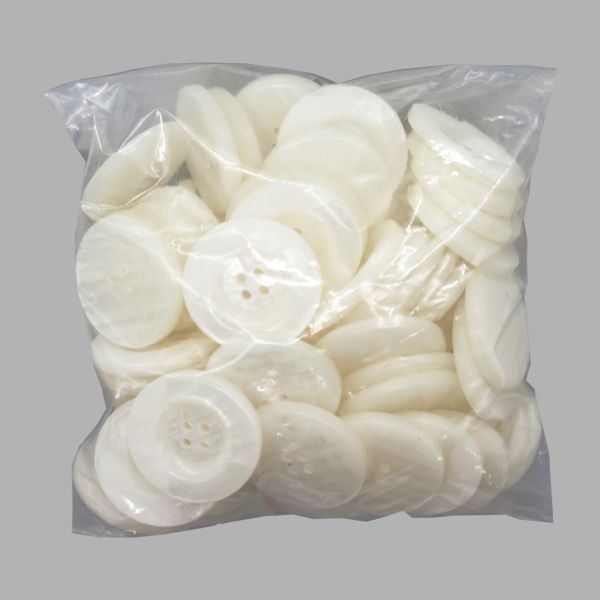 Пуговицы на ножке 60L (38мм) 4пр. (white (белый)), 72 шт