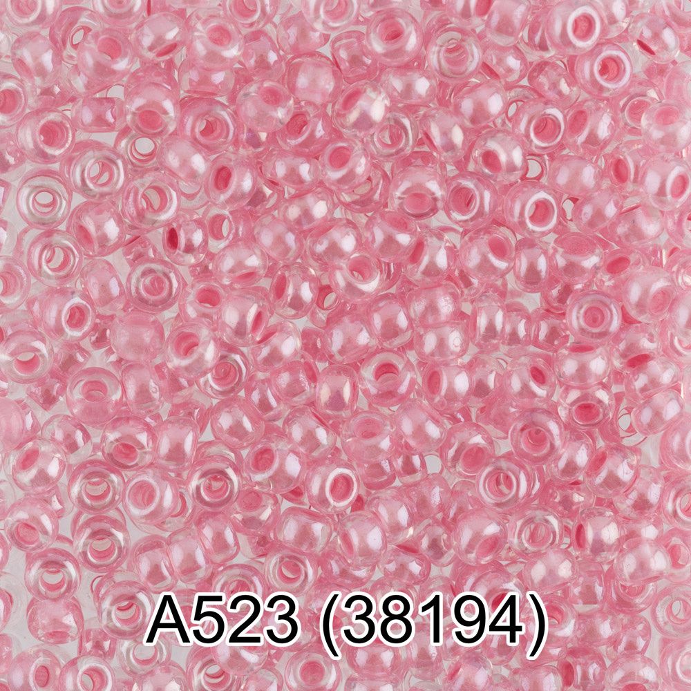 Бисер Preciosa круглый 10/0, 2.3 мм, 50 г, 1-й сорт. А523 розовый, 38194, круглый 1