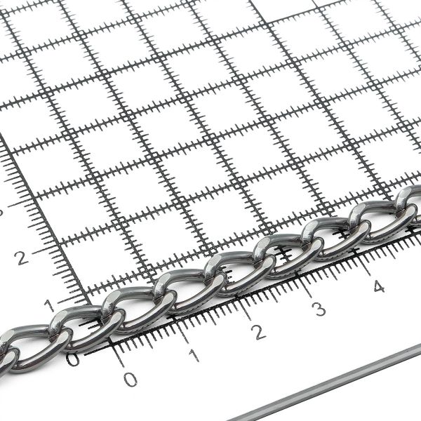 Цепь алюминиевая 11,6х6,7 мм, 10 м, чер.никель
