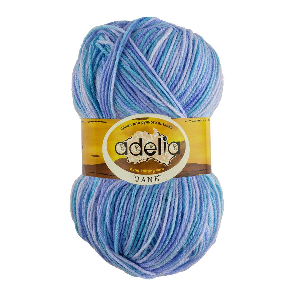 Пряжа Adelia Jane / уп.10 мот. по 50г, 227м, 08 т.голубой-голубой