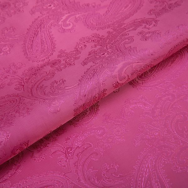 Ткань подкладочная (таффета) с рисунком 96 г/м², 500х145 см, 141 розовый (растительный орнамент), Gamma JTR