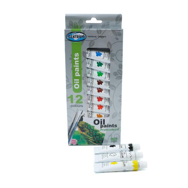 Краски масляные в металлических тюбиках 12 цветов по 12 мл, Centrum, 83553
