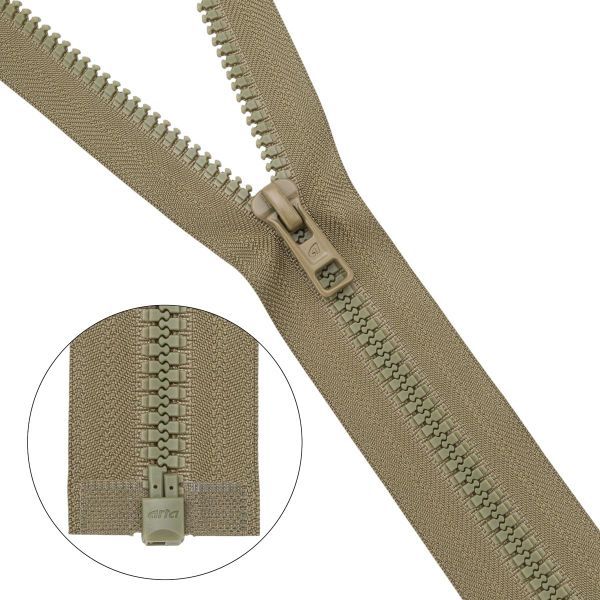 Молния трактор Arta Т6 (6 мм) 1 зам., разъем., 70 см, (2076), A342 фисташковый, НОВЫЙ МАТОВЫЙ ЗАМОК, уп.5 штук