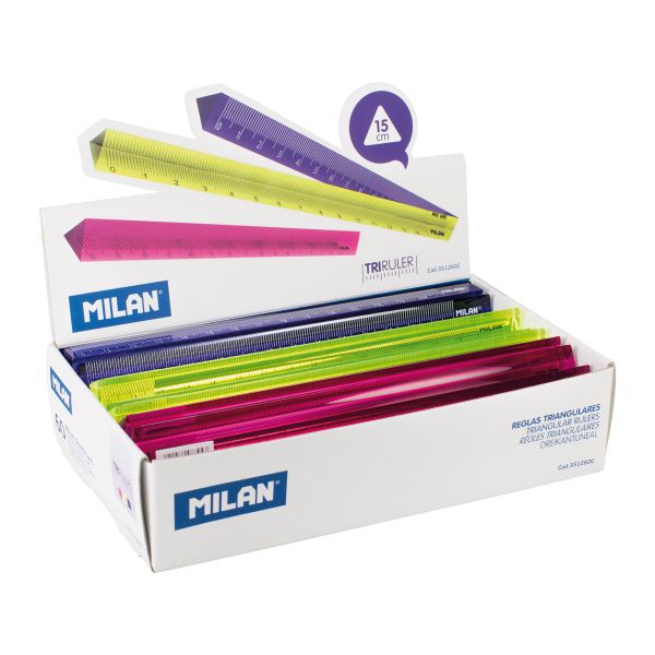 Линейка трехгранная 15 см, 60 шт, 351260C, Milan