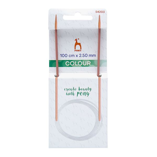 Спицы круговые Pony Colour ⌀2.5 мм, 100 см, алюминий, 54203