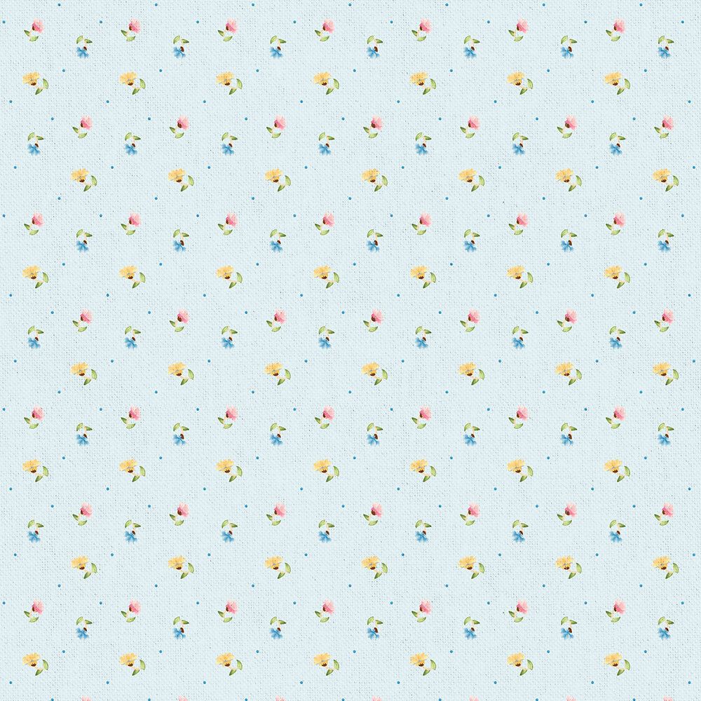 Ткань для пэчворка Peppy Нежная история, рулон 112 см / 5 метров, НИ-20 голубой, Peppy