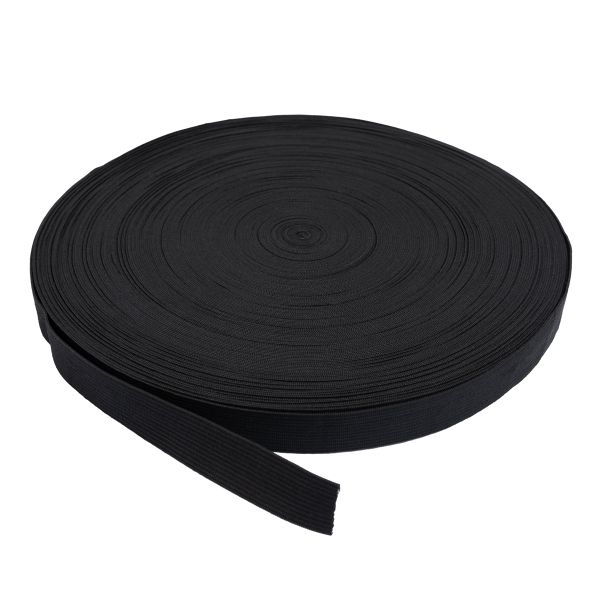 Резинка вязаная 20 мм, / 50 метров, черный, Gamma RV-20 BL