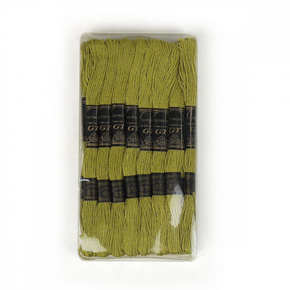 Мулине Ideal, цв.818 гр.зеленый, 24 мотка по 8 метров