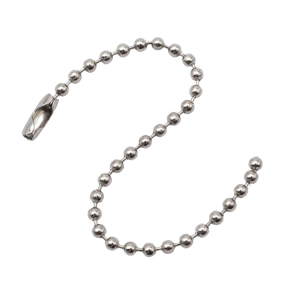 Мулька / биркодержатель (цепочка шариковая) 0,2х10 см металл (уп.~100 шт) New Star (никель)