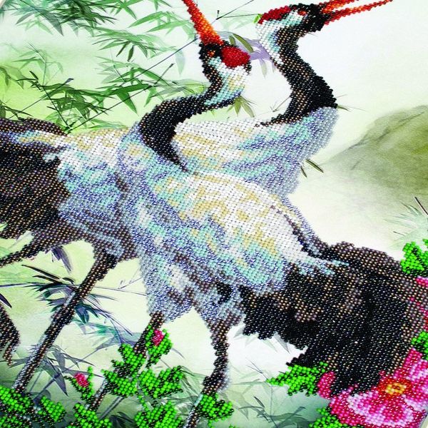 Набор для вышивания бисером Паутинка, Журавли 30х45 см