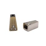 Наконечник для шнура металл со стразами, 4 цвета, 8 шт, 11х6,5 мм, 4-х гран, d=2,5/4 мм