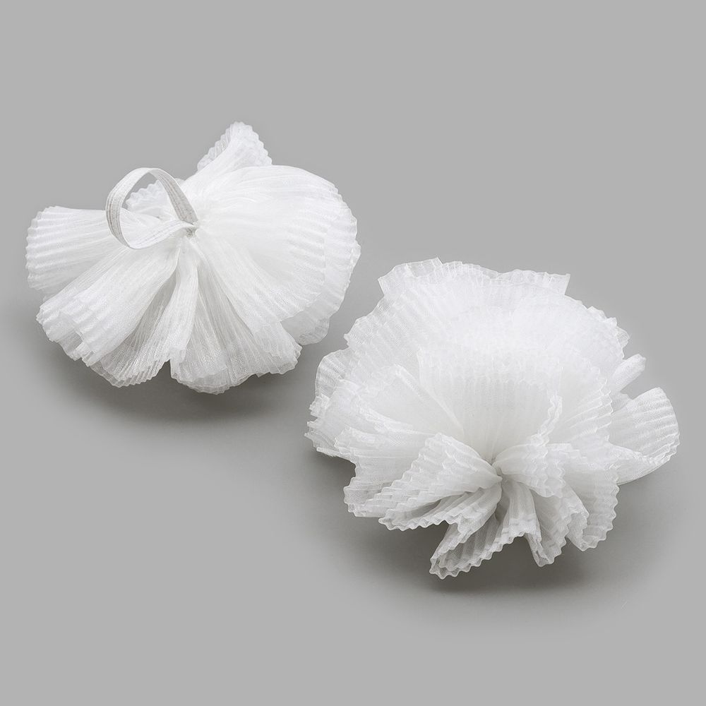 Бант декоративный ⌀11 см, уп., 10 шт, белый, С403