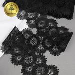 Кружево гипюр (плетёное) 90 мм / 13.71 метров, TBY.16GB2007, цв.черный