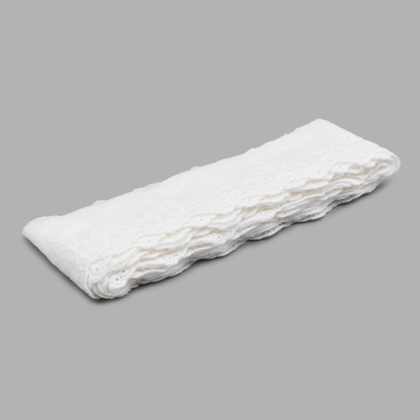 Кружево шитьё х/б 58 мм / 3.4 метра, цвет неотбеленный