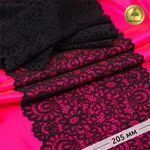 Кружево бельевое эластичное 205 мм / 25 м, 269, цв.02 черный, Kruzhevo