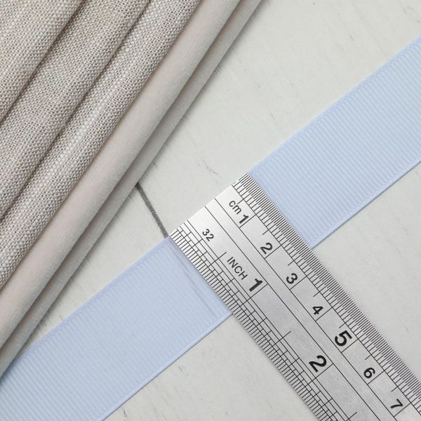 Лента репсовая (в рубчик) 25.0 мм, 130 св.голубой, уп.18,28 м