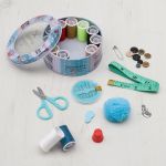 Набор для шитья швейный, дорожный 28 предметов 11х4,5см, розово-голубой, MTW154