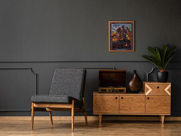 Набор для вышивания нитками Panna Золотая серия VS-7440, Славянская мифология. Змей Горыныч, 27х36.5 см