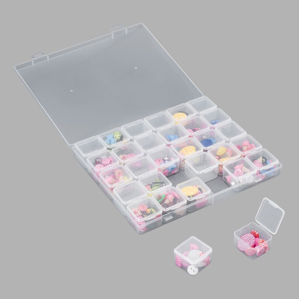 Контейнер для хранения мелочей 21.1х17.5х2.7 см, 30 штук в боксе