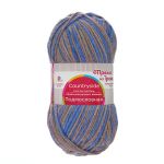 Пряжа Троицкая Подмосковная принт секционный / уп.10 мот. по 100 г, 250 м, 1574М, арктика/серый/серо-бежевый