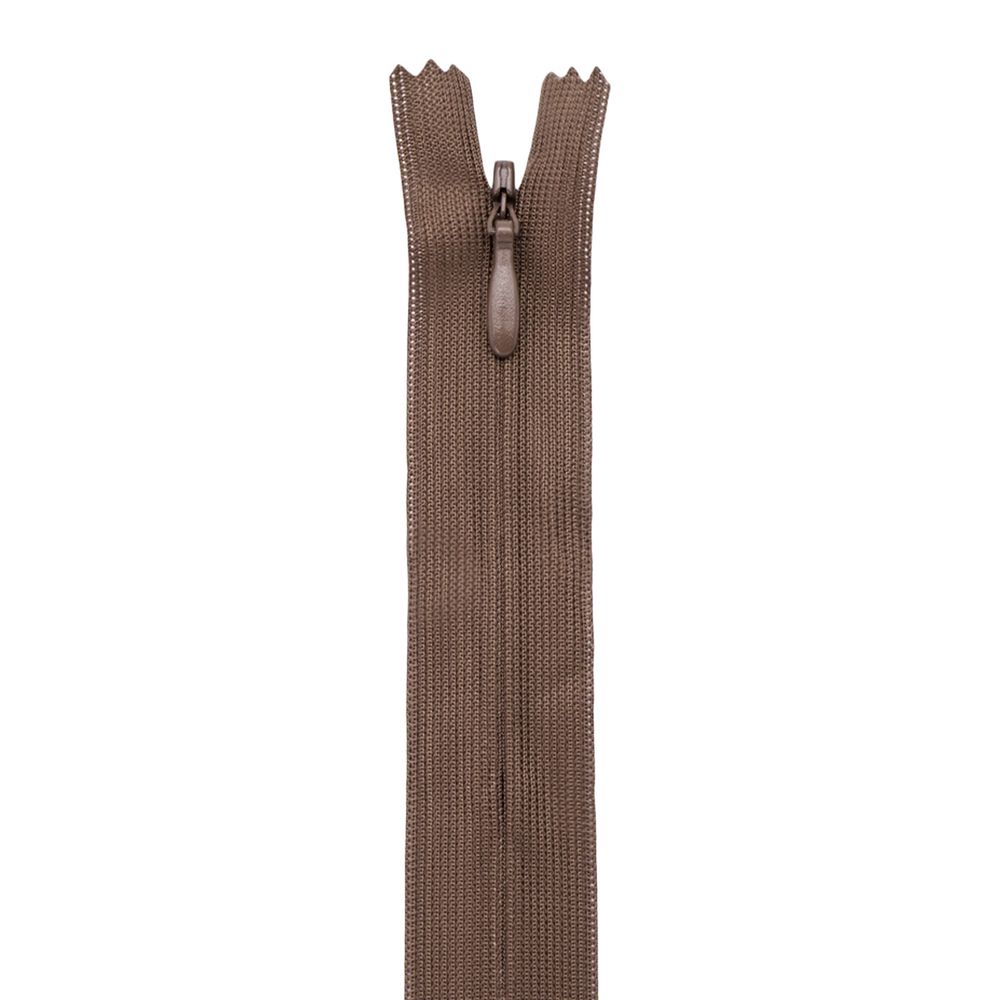 Молния потайная (скрытая) Т3 (3 мм) 1 зам., н/раз., 20 см, коричневый, 31209 / 20, 10 шт