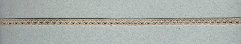 Кружево вязаное (тесьма) 07 мм, серо-бежевый, 30 метров, IEMESA