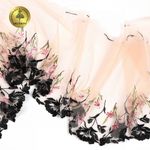 Кружево на сетке (вышитое) 210мм цв.мульти, левая, 6,85м, Kruzhevo