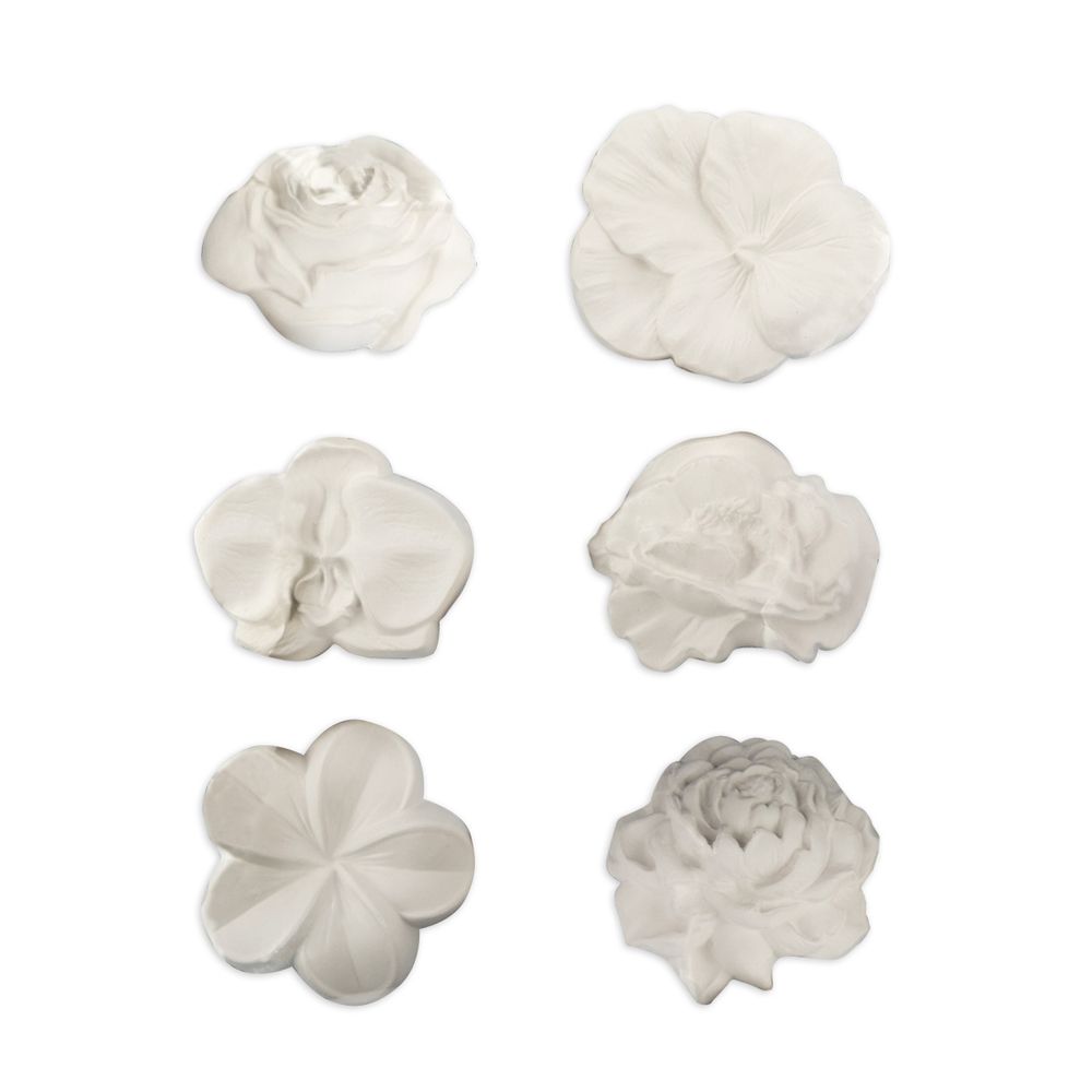 Заготовка гипсовая (набор) Цветы, 5х6 ±2 см, 6 шт, Love2art ВА-02