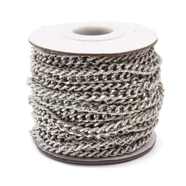Цепь алюминиевая 5,9 мм, 4,2 мм, боб(10 м) (никель) K18315