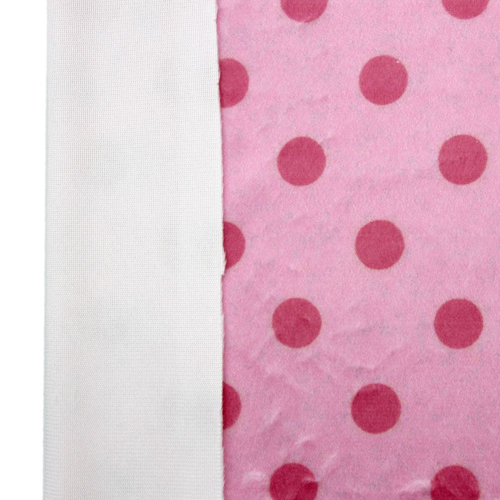 Мех коротковорсовый 3мм с принтом горох, 47*47см (±2см), 100% п/э (светло-розовый/розовый) 29495