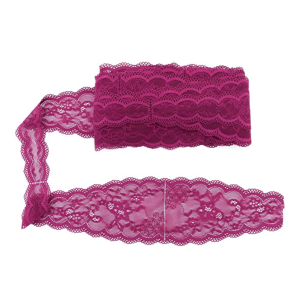 Кружево эластичное (стрейч) 100 мм / 10 метров, бордовый, 2.142-144Р