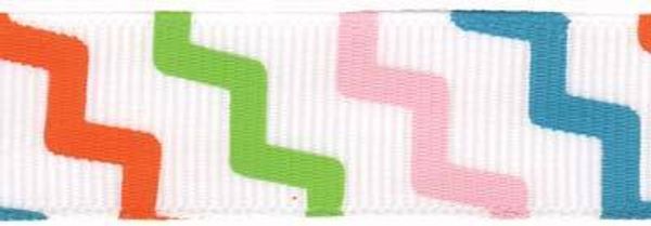 Лента репсовая (в рубчик) с рисунком 12.0 мм / 5 шт по 3 метра, /РП/, 001/L 3 белый/линии, Gamma GRC-124