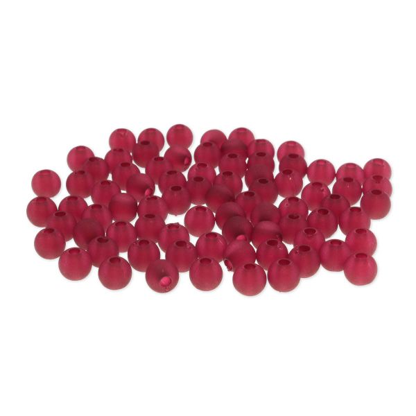 Бусины пластик ⌀6 мм, полупрозрачные матовые, 20 г, 170±10шт, Astra&Craft, CS059 бордовый