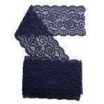 Кружево эластичное (стрейч) 100 мм / 13.71 метров, C147 индиго