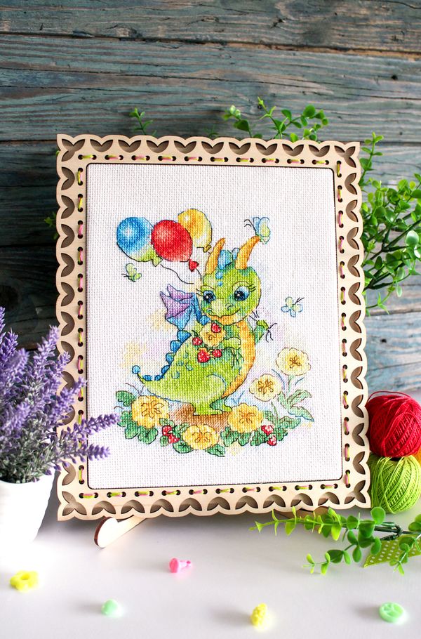 Набор для вышивания нитками МП Студия (Жар-птица), На цветущем лугу, 18х15 см