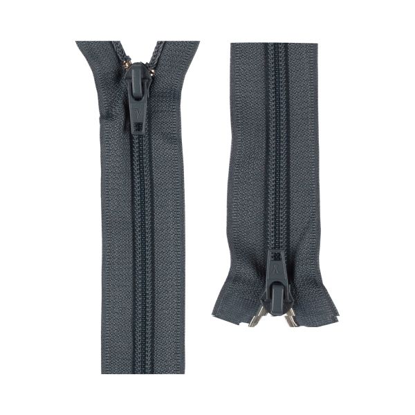 Молния спираль (витая) Т7 (7 мм) 2 зам., разъем., 80 см, 309 т.серый (графит), G1052 Gamma, 10 шт