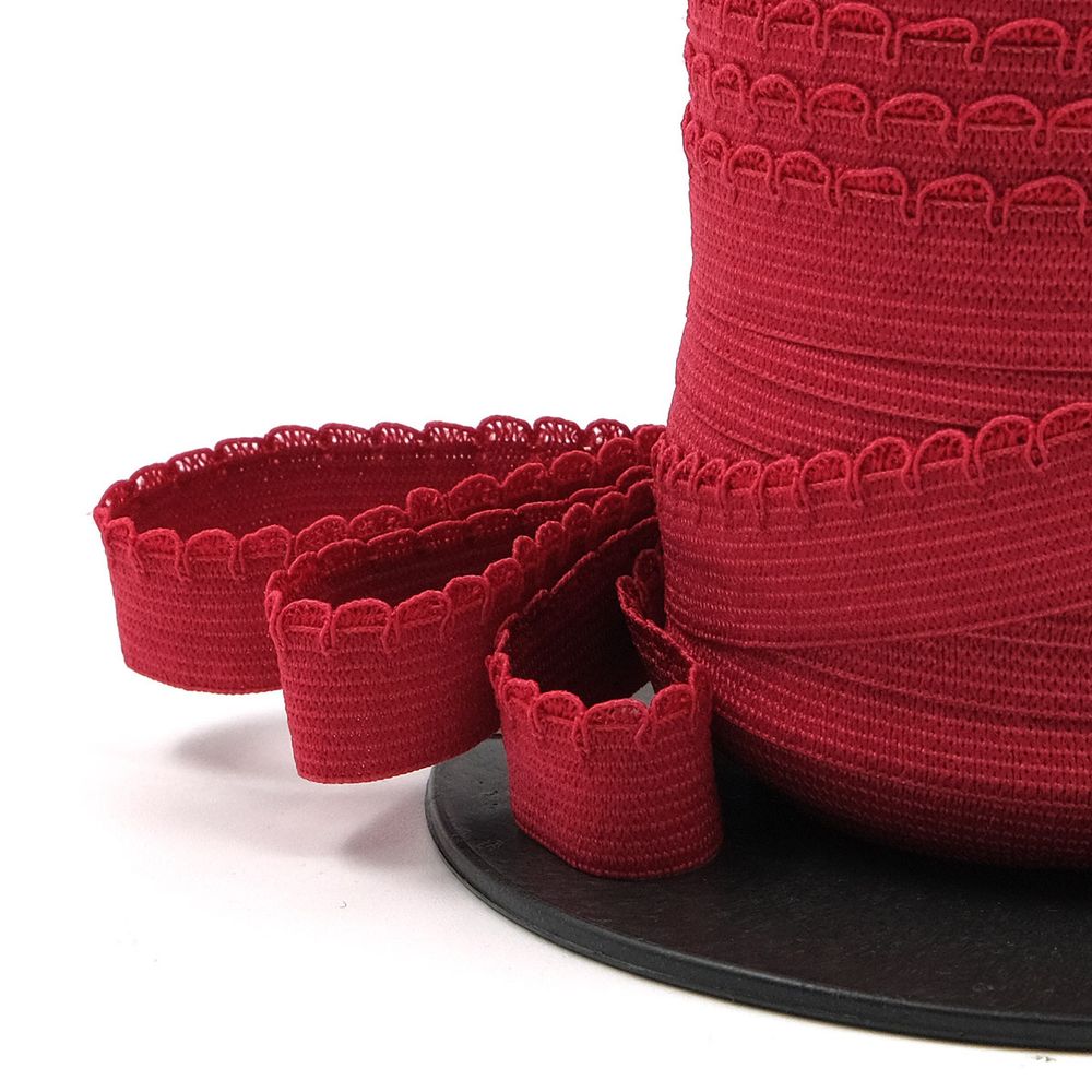 Резинка бельевая (ажурная) 15.0 мм / 50 метров, бордовый, 0315/59