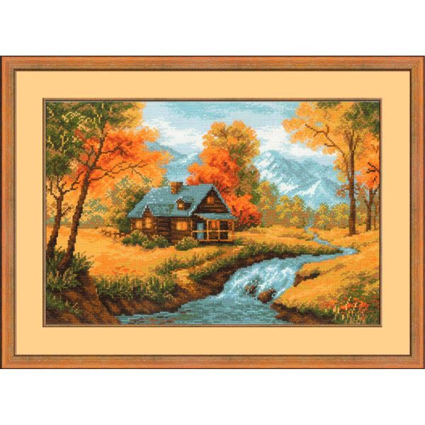 Набор для вышивания нитками Риолис, Осенний пейзаж, 38х26 см