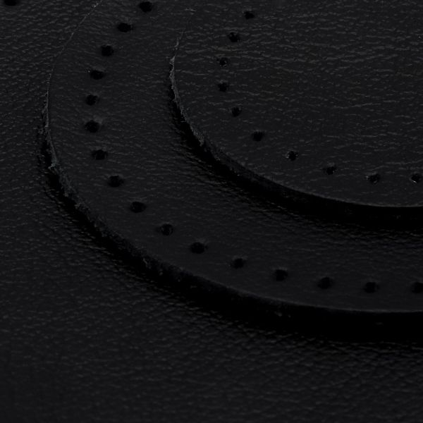 Набор заплаток пришивных из кожи, круг ⌀4см, 6см и 8см, с перфорацией, 3 шт, 100% кожа (01 черный), 9401