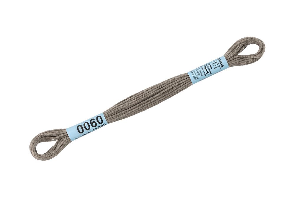 Мулине Gamma 100% хлопок, цв.0060 зел-серый, 24 мотка по 8 метров