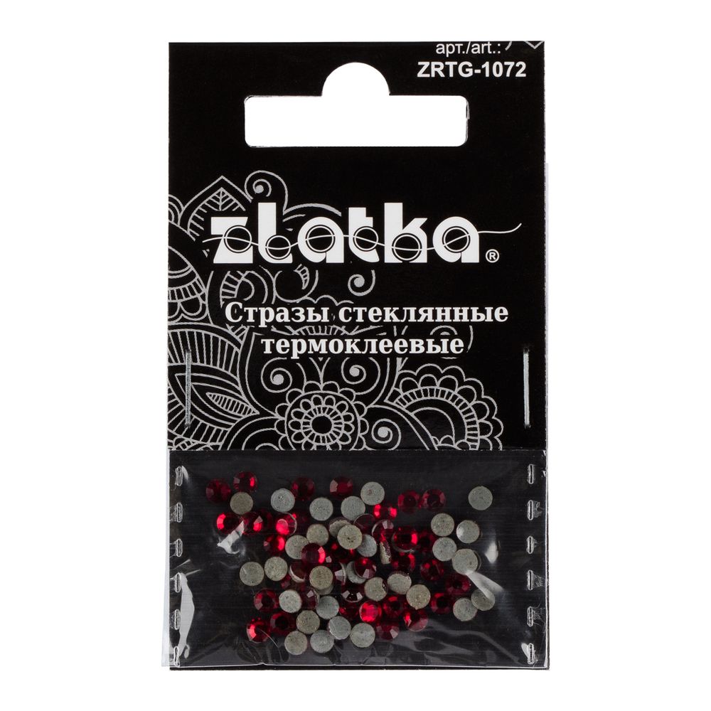 Стразы клеевые стекло 2.7 мм, 360 шт, SS10 №19 красный (Siam), Zlatka ZRTG-1072