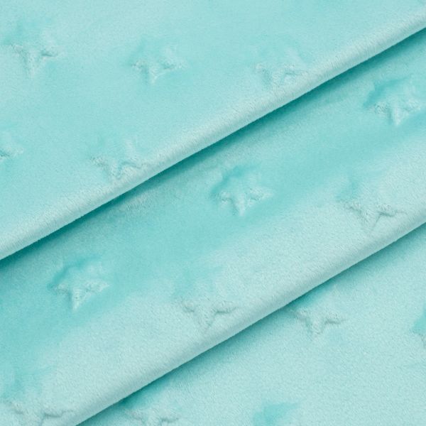 Плюш (ткань) Звезды 240 г/м², 45х50 см, ворс 2,5мм, ментол